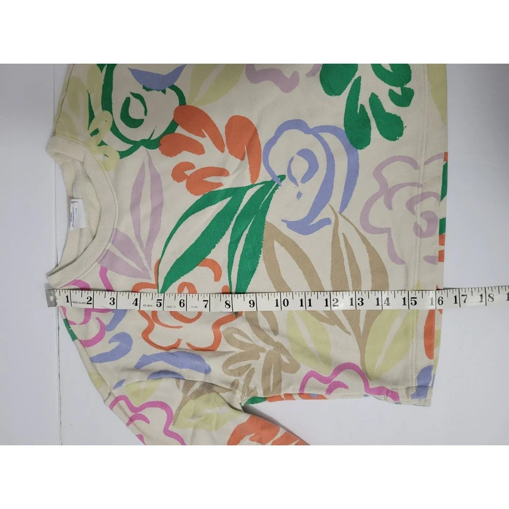 Vintage Gap Kids Girls S 6-7 Floral Sweatshirt Made USA 90s Abstract Colorful